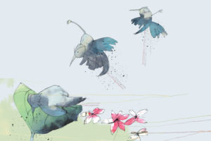 Lille fugl. Tegning af Tanja Eijgendaal til fortælling af Jens Peter Madsen