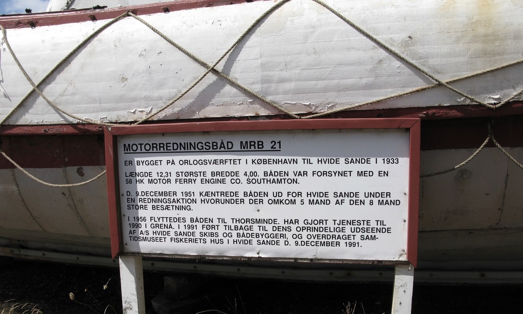 Motorredningsbåd MRB 21 fotograferet 2018 ved Redningsmuseet